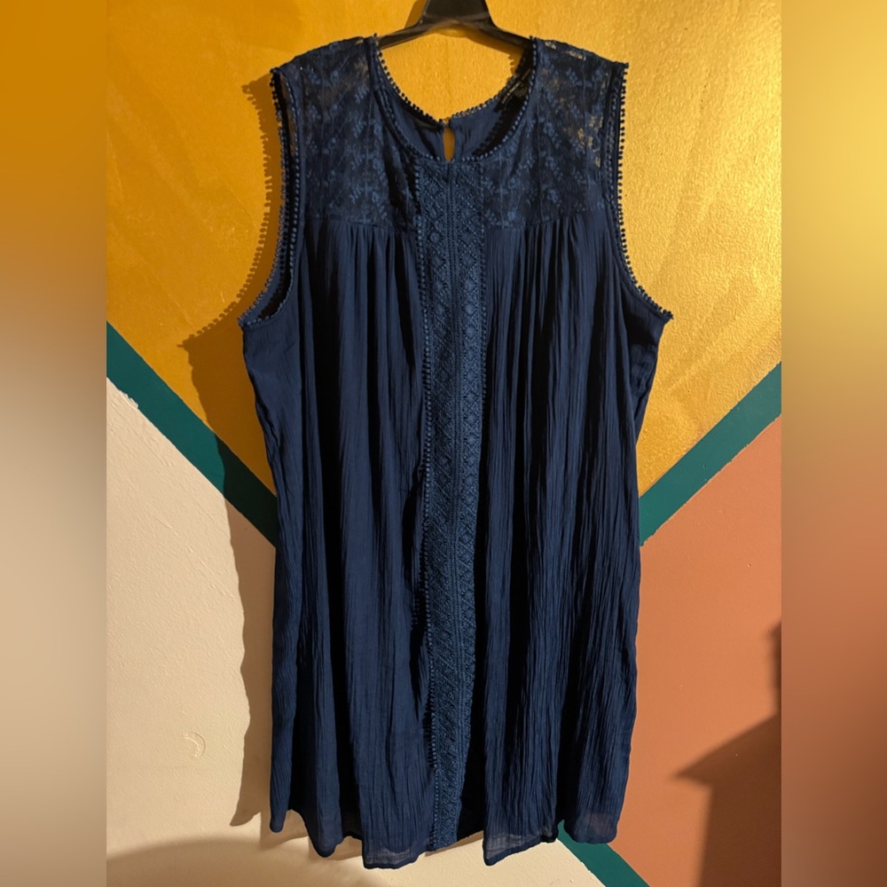 Zac & Rachel Navy Sleeveless Dress 2X